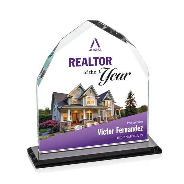 The Starfire Crystal Montibello VividPrint™ Award features interchanging front and back... from ASI 84592 St Regis Group / St Regis