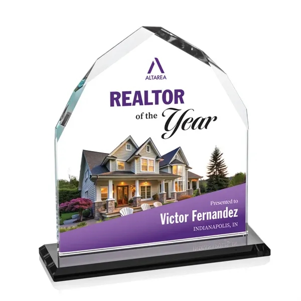 The Starfire Crystal Montibello VividPrint™ Award features interchanging front and back... from ASI 84592 St Regis Group / St Regis