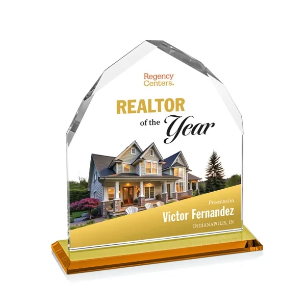 The Starfire Crystal Montibello VividPrint™ Award features interchanging front and back... from ASI 84592 St Regis Group / St Regis