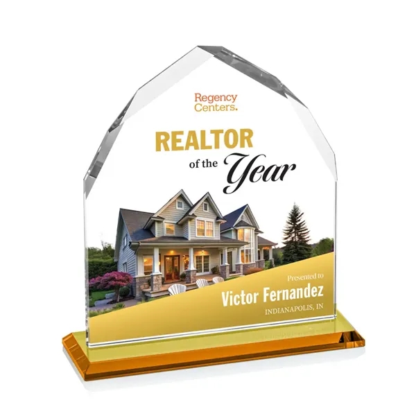 The Starfire Crystal Montibello VividPrint™ Award features interchanging front and back... from ASI 84592 St Regis Group / St Regis