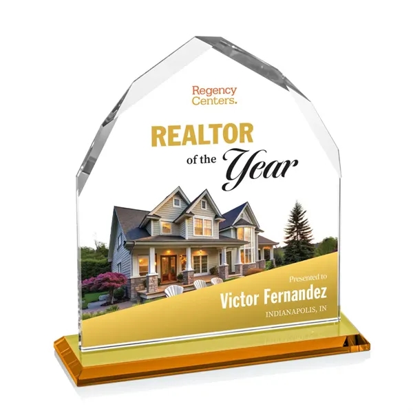 The Starfire Crystal Montibello VividPrint™ Award features interchanging front and back... from ASI 84592 St Regis Group / St Regis