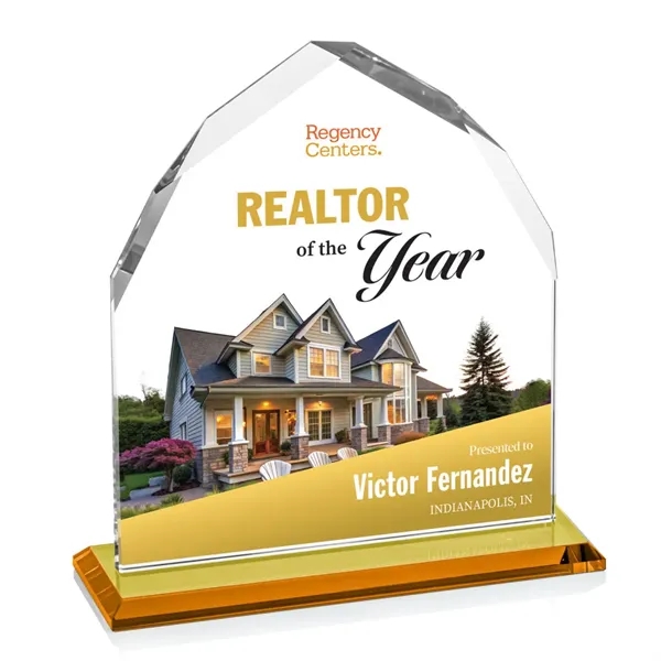 The Starfire Crystal Montibello VividPrint™ Award features interchanging front and back... from ASI 84592 St Regis Group / St Regis