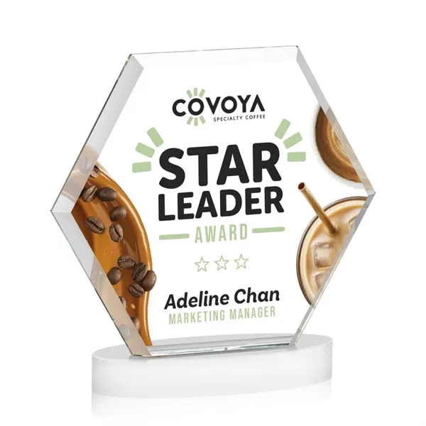 The Barnett VividPrint™ Award features a beautifully beveled Starfire Crystal Hexagon... from ASI 84592 St Regis Group / St Regis