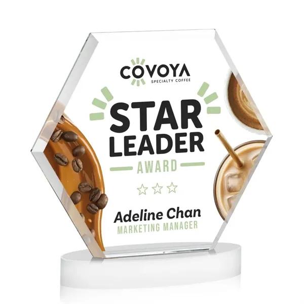 The Barnett VividPrint™ Award features a beautifully beveled Starfire Crystal Hexagon... from ASI 84592 St Regis Group / St Regis