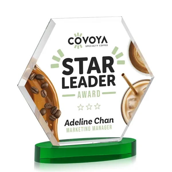 The Barnett VividPrint™ Award features a beautifully beveled Starfire Crystal Hexagon... from ASI 84592 St Regis Group / St Regis