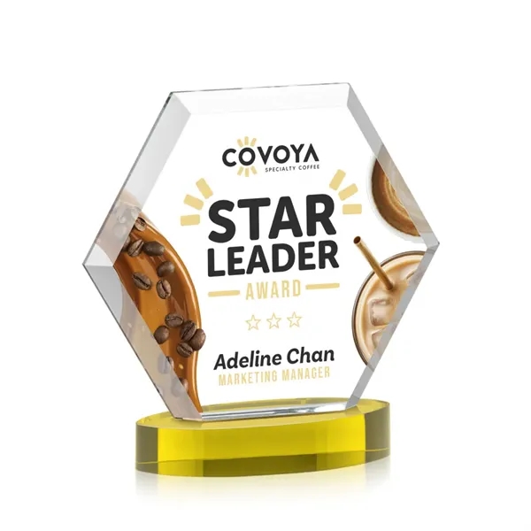 The Barnett VividPrint™ Award features a beautifully beveled Starfire Crystal Hexagon... from ASI 84592 St Regis Group / St Regis