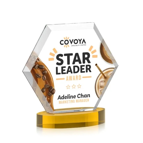 The Barnett VividPrint™ Award features a beautifully beveled Starfire Crystal Hexagon... from ASI 84592 St Regis Group / St Regis