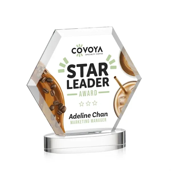 The Barnett VividPrint™ Award features a beautifully beveled Starfire Crystal Hexagon... from ASI 84592 St Regis Group / St Regis