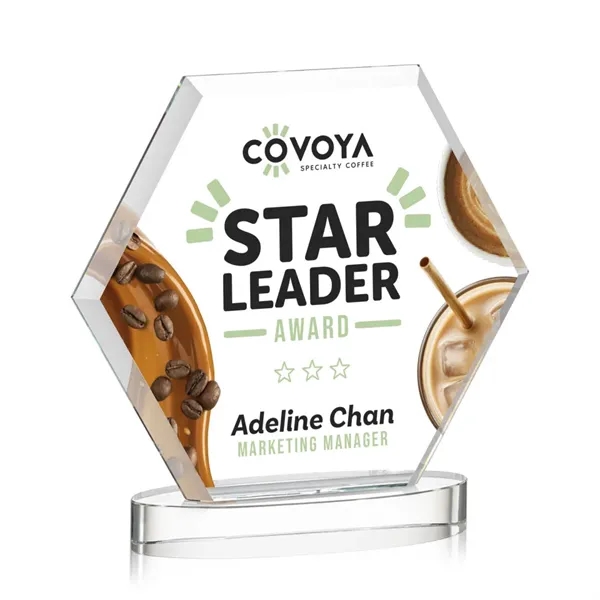 The Barnett VividPrint™ Award features a beautifully beveled Starfire Crystal Hexagon... from ASI 84592 St Regis Group / St Regis