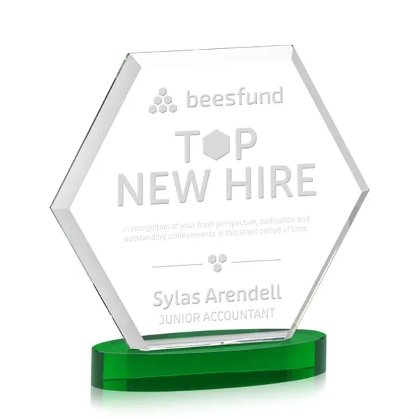 The Barnett Award features a beautifully beveled Starfire Crystal Hexagon mounted... from ASI 84592 St Regis Group / St Regis