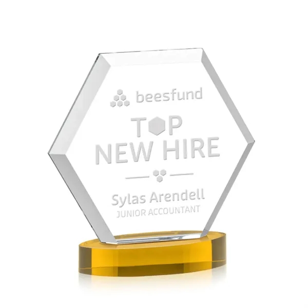 The Barnett Award features a beautifully beveled Starfire Crystal Hexagon mounted... from ASI 84592 St Regis Group / St Regis