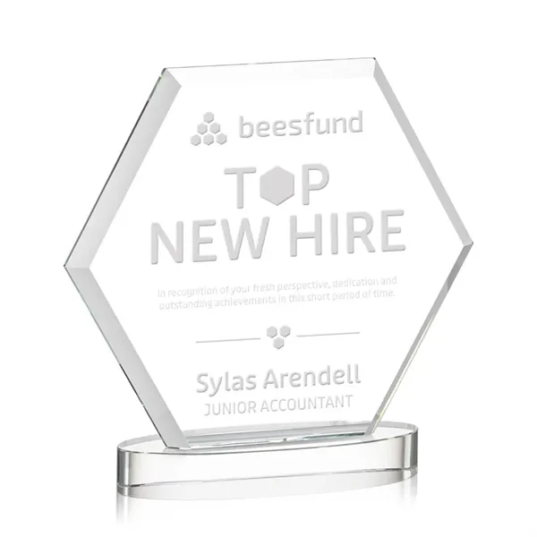 The Barnett Award features a beautifully beveled Starfire Crystal Hexagon mounted... from ASI 84592 St Regis Group / St Regis