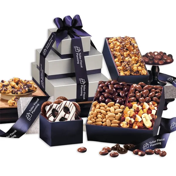Kosher gift with chocolates & nuts-milk/dark almonds, salted peanuts & more... from ASI 68680 Maple Ridge Farms Inc