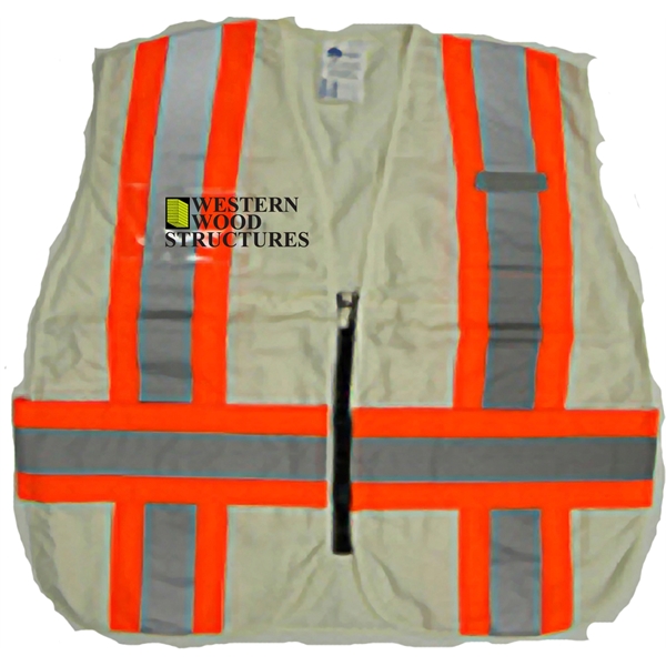 White incident command vest, clear card holders, 4.5" stripes, (regular and... from ASI 79951 Promosafe / Promosafe