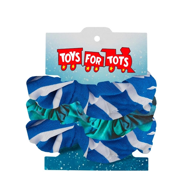 Full-color, full-bleed scrunchie with ability to add hang tag and woven... from ASI 45657 Pop! Promos