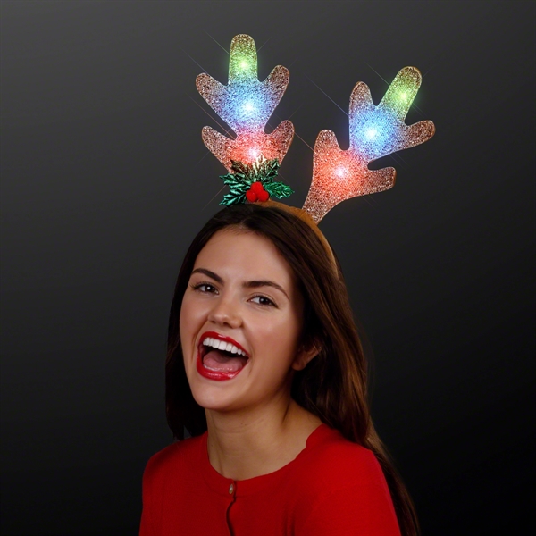 Golden Antlers Blinky Christmas Headband: Blank Pricing... from ASI 34194 ALightPromos