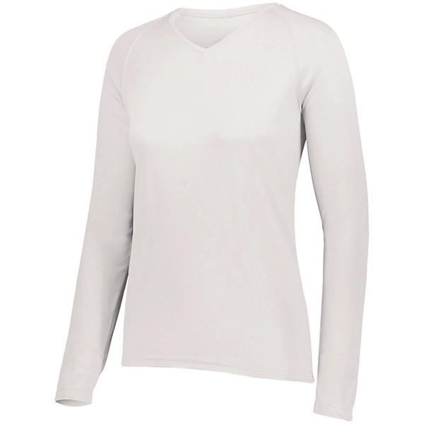 The Ladies Attain Wicking Long Sleeve Tee is made from 100%... from ASI 37461 Augusta Sportswear
