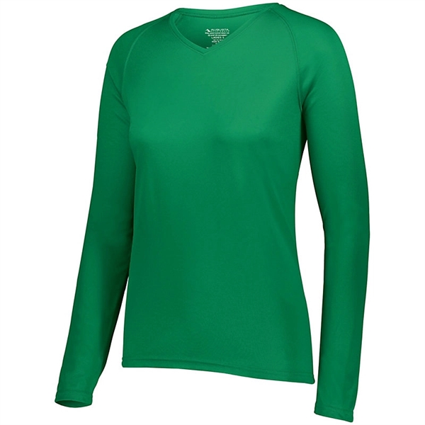 The Ladies Attain Wicking Long Sleeve Tee is made from 100%... from ASI 37461 Augusta Sportswear