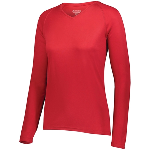 The Ladies Attain Wicking Long Sleeve Tee is made from 100%... from ASI 37461 Augusta Sportswear