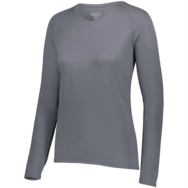 The Ladies Attain Wicking Long Sleeve Tee is made from 100%... from ASI 37461 Augusta Sportswear