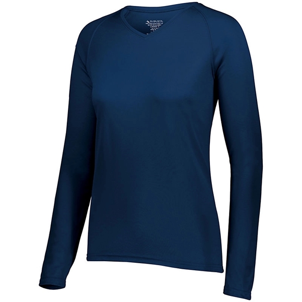 The Ladies Attain Wicking Long Sleeve Tee is made from 100%... from ASI 37461 Augusta Sportswear
