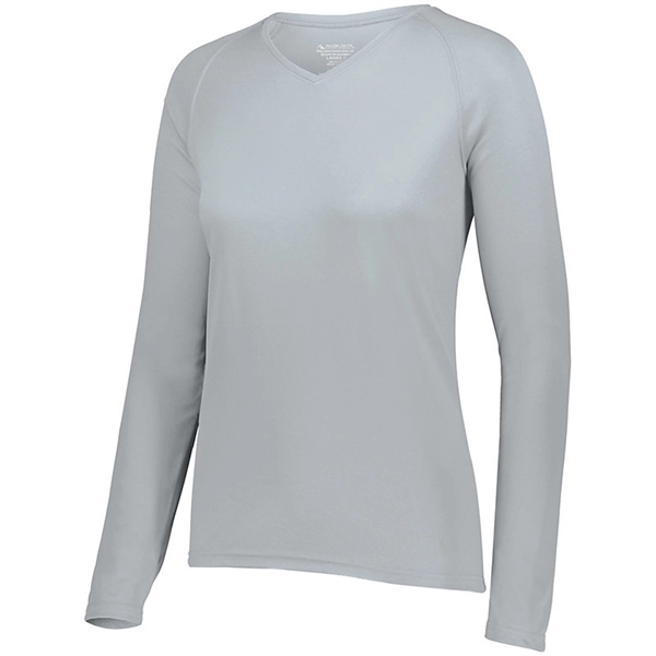The Ladies Attain Wicking Long Sleeve Tee is made from 100%... from ASI 37461 Augusta Sportswear
