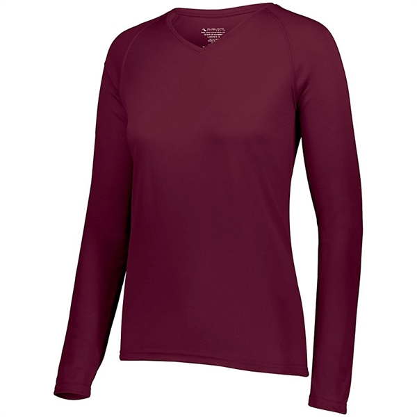 The Ladies Attain Wicking Long Sleeve Tee is made from 100%... from ASI 37461 Augusta Sportswear