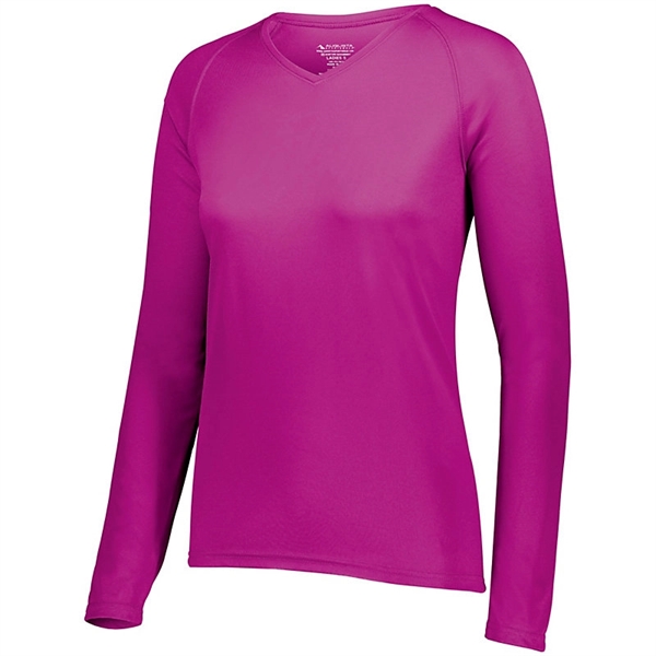The Ladies Attain Wicking Long Sleeve Tee is made from 100%... from ASI 37461 Augusta Sportswear
