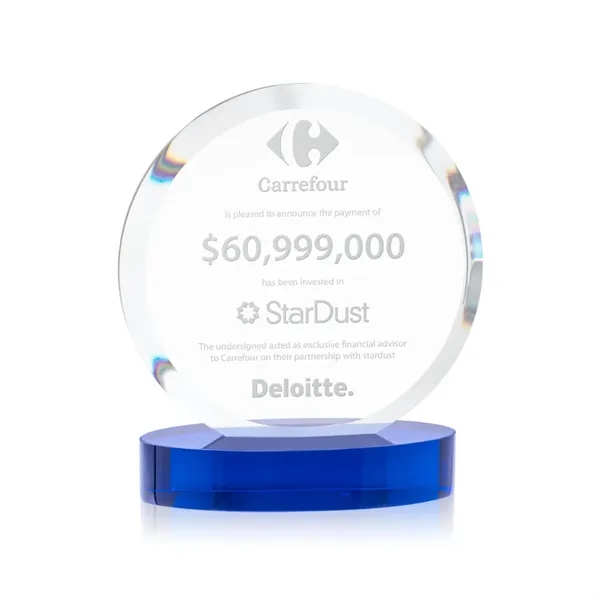 The Starfire Crystal Matlow Circle Award features a circular shape with... from ASI 84592 St Regis Group / St Regis