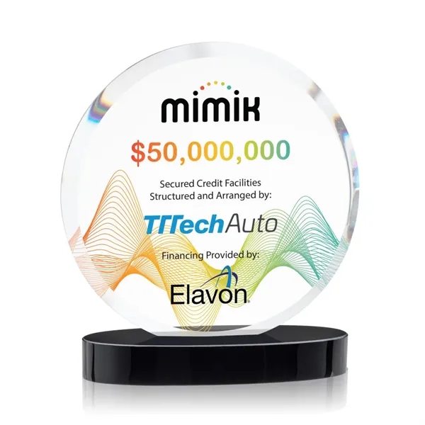 The Starfire Crystal Matlow Circle VividPrint™ Award features a circular shape... from ASI 84592 St Regis Group / St Regis