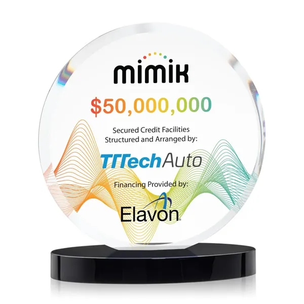 The Starfire Crystal Matlow Circle VividPrint™ Award features a circular shape... from ASI 84592 St Regis Group / St Regis