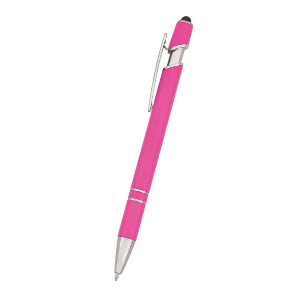 Roslin pen measuring 5 1/2" with a plunger-action mechanism and stylus... from ASI 61125 Hit Promotional Products / Hit®