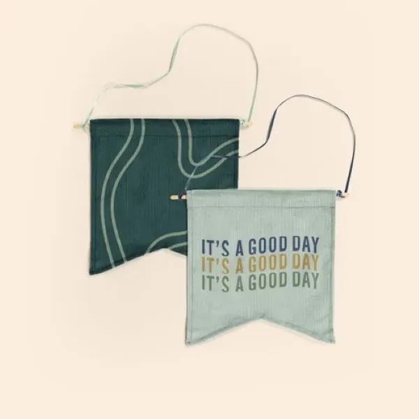 8.5" x 9" Guidon-style corduroy pennant with dowel and ribbon for... from ASI 74710 Numo