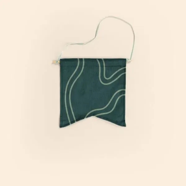 8.5" x 9" Guidon-style corduroy pennant with dowel and ribbon for... from ASI 74710 Numo