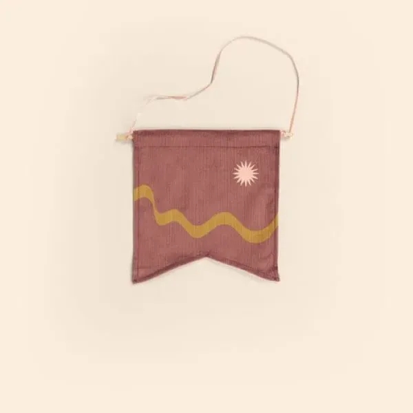 8.5" x 9" Guidon-style corduroy pennant with dowel and ribbon for... from ASI 74710 Numo