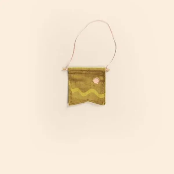 5" x 5.5" Guidon-style corduroy pennant with dowel and ribbon for... from ASI 74710 Numo