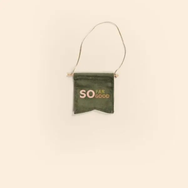 5" x 5.5" Guidon-style corduroy pennant with dowel and ribbon for... from ASI 74710 Numo