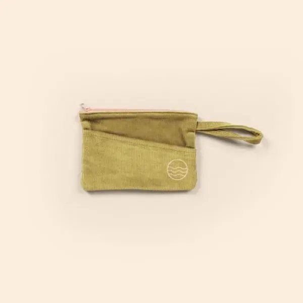 Small, rectangular, flat corduroy pouch with zippered closure, wrist strap and... from ASI 74710 Numo