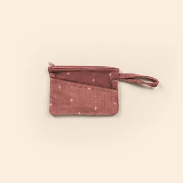 Small, rectangular, flat corduroy pouch with zippered closure, wrist strap and... from ASI 74710 Numo