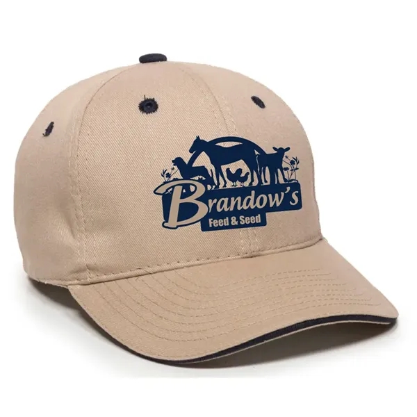 Low profile 6 panel baseball cap, with a sandwich bill.... from ASI 31260 AdCapitol