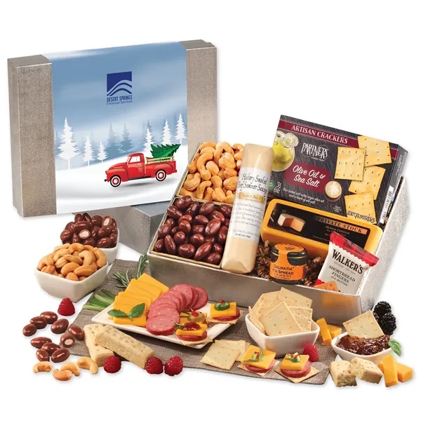 Holiday gift box with Wisconsin cheese, sausage and more with a... from ASI 68680 Maple Ridge Farms Inc