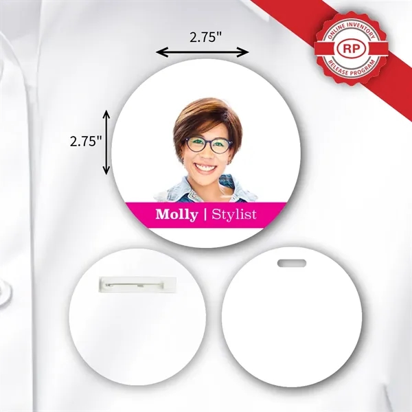 030" thick badge with matte and gloss finishes and a strap... from ASI 59080 Halls & Company