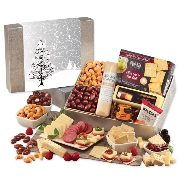 Cardinals in a Tree sleeve gift box with shelf-stable cheese, sausage... from ASI 68680 Maple Ridge Farms Inc