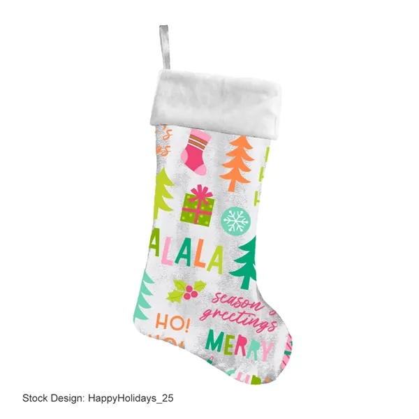 Velvet velour holiday stocking with sublimation process printing.... from ASI 61125 Hit Promotional Products / Hit®