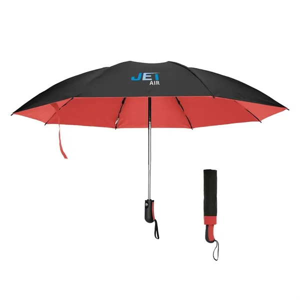 Inversion umbrella with 46" arc, auto-open and close and two-tone handle.... from ASI 61125 Hit Promotional Products / Hit®
