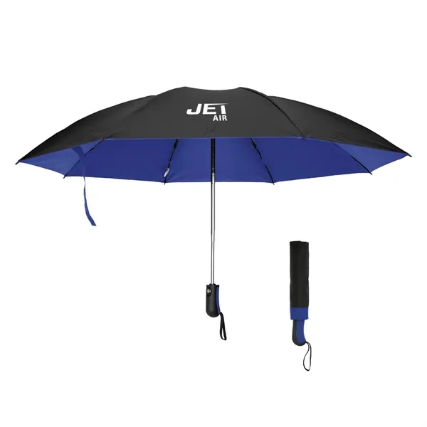 Inversion umbrella with 46" arc, auto-open and close and two-tone handle.... from ASI 61125 Hit Promotional Products / Hit®