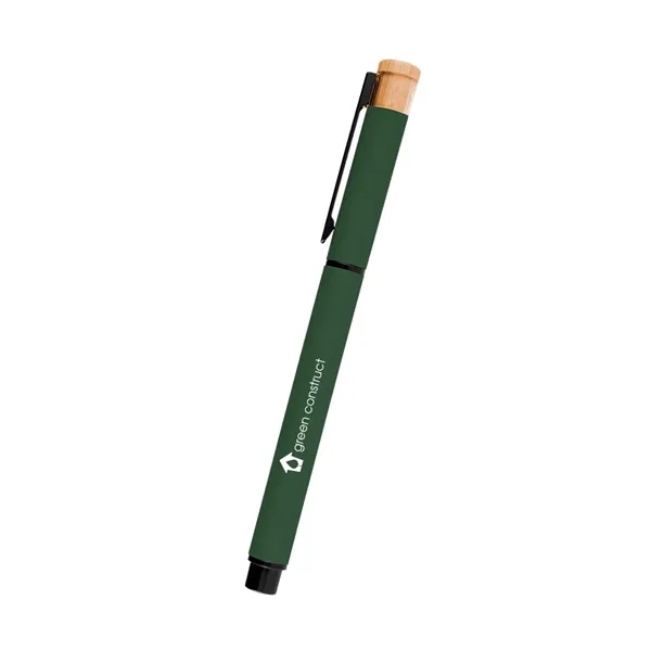 Recycled aluminum gel pen with removable cap and bamboo accent.... from ASI 61125 Hit Promotional Products / Hit®