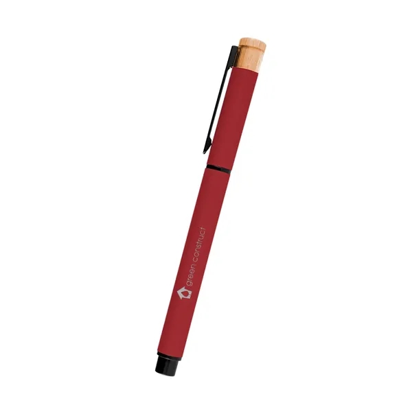 Recycled aluminum gel pen with removable cap and bamboo accent.... from ASI 61125 Hit Promotional Products / Hit®