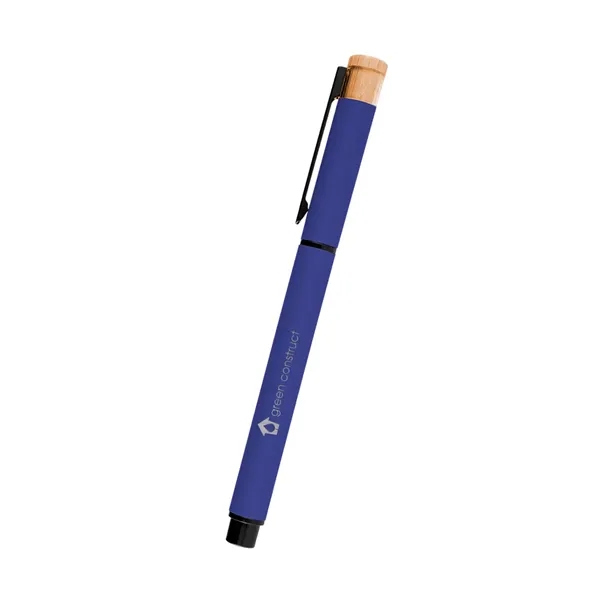 Recycled aluminum gel pen with removable cap and bamboo accent.... from ASI 61125 Hit Promotional Products / Hit®