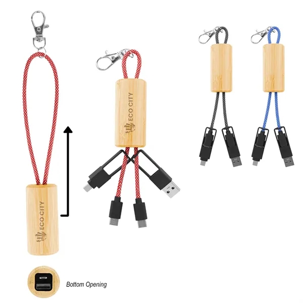 Multi-charging cables with bamboo slider barrel.... from ASI 61125 Hit Promotional Products / Hit®